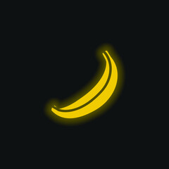 Banana yellow glowing neon icon