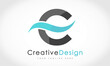 Creative C Letter Blue Wave Logo Design Vector Icon Symbol Illustration.