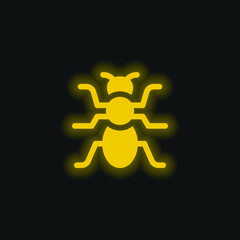 Sticker - Ant yellow glowing neon icon