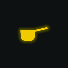 Canvas Print - Big Saucepan yellow glowing neon icon