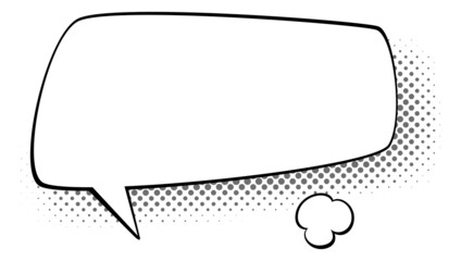 Poster - Speech bubble template with halftone effect. Empty message frame