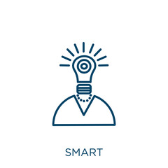 Poster - smart icon. Thin linear smart outline icon isolated on white background. Line vector smart sign, symbol for web and mobile.