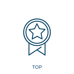 Poster - top icon. Thin linear top outline icon isolated on white background. Line vector top sign, symbol for web and mobile.