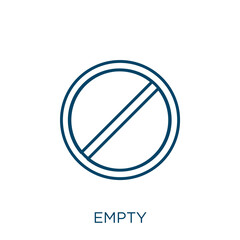 Poster - empty icon. Thin linear empty outline icon isolated on white background. Line vector empty sign, symbol for web and mobile.