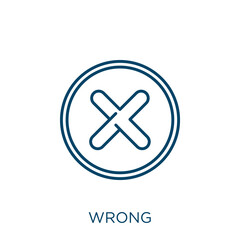 Poster - wrong icon. thin linear wrong outline icon isolated on white background. line vector wrong sign, sym