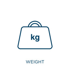 Poster - weight icon. Thin linear weight outline icon isolated on white background. Line vector weight sign, symbol for web and mobile.