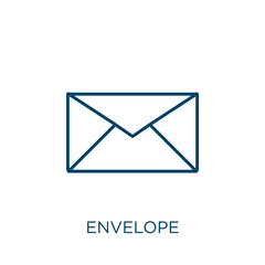 Poster - envelope icon. Thin linear envelope outline icon isolated on white background. Line vector envelope sign, symbol for web and mobile.