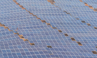 Wall Mural - solar energy modern electric power production in gas and oil industry plant, renewable energy concep