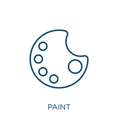 Poster - paint icon. Thin linear paint outline icon isolated on white background. Line vector paint sign, symbol for web and mobile.