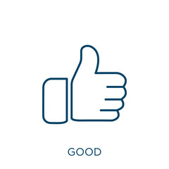 Poster - good icon. Thin linear good outline icon isolated on white background. Line vector good sign, symbol for web and mobile.