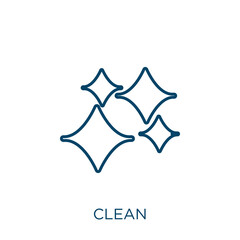 Poster - clean icon. Thin linear clean outline icon isolated on white background. Line vector clean sign, symbol for web and mobile.