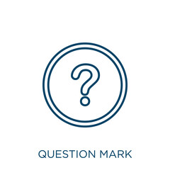 Poster - question mark icon. Thin linear question mark outline icon isolated on white background. Line vector question mark sign, symbol for web and mobile.