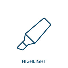 Poster - highlight icon. thin linear highlight outline icon isolated on white background. line vector highlig