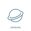 samsung icon. Thin linear samsung outline icon isolated on white background. Line vector samsung sign, symbol for web and mobile.