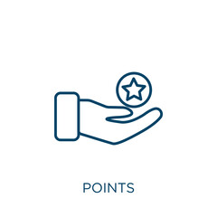 Poster - points icon. thin linear points outline icon isolated on white background. line vector points sign, 