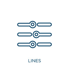Poster - lines icon. Thin linear lines outline icon isolated on white background. Line vector lines sign, symbol for web and mobile.