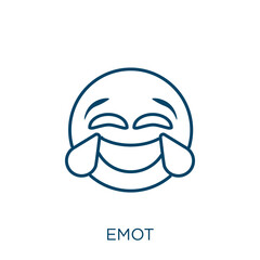 Poster - emoticon icon. Thin linear emoticon outline icon isolated on white background. Line vector emoticon sign, symbol for web and mobile.