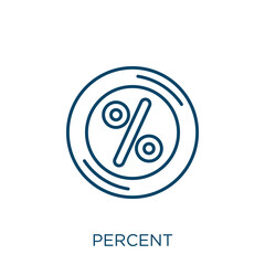 Poster - percent icon. Thin linear percent outline icon isolated on white background. Line vector percent sign, symbol for web and mobile.