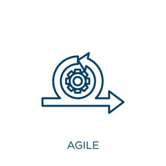 Poster - agile icon. Thin linear agile outline icon isolated on white background. Line vector agile sign, symbol for web and mobile.