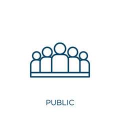 Poster - public icon. Thin linear public outline icon isolated on white background. Line vector public sign, symbol for web and mobile.