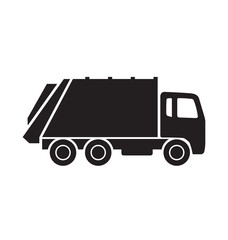 Poster - simple garbage truck silhouette