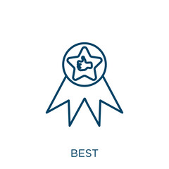 Poster - best icon. Thin linear best outline icon isolated on white background. Line vector best sign, symbol for web and mobile.