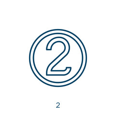 Poster - 2 icon. Thin linear 2 outline icon isolated on white background. Line vector 2 sign, symbol for web and mobile.