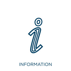 Poster - information icon. thin linear information outline icon isolated on white background. line vector inf