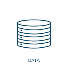 Poster - data icon. Thin linear data outline icon isolated on white background. Line vector data sign, symbol for web and mobile.