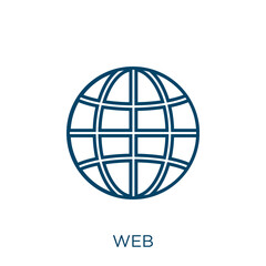 Poster - web icon. Thin linear web outline icon isolated on white background. Line vector web sign, symbol for web and mobile.