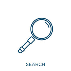 Poster - search icon. Thin linear search outline icon isolated on white background. Line vector search sign, symbol for web and mobile.