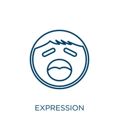 Poster - expression icon. Thin linear expression outline icon isolated on white background. Line vector expression sign, symbol for web and mobile.