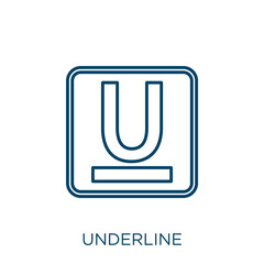 Poster - underline icon. Thin linear underline outline icon isolated on white background. Line vector underline sign, symbol for web and mobile.