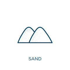 Poster - sand icon. Thin linear sand outline icon isolated on white background. Line vector sand sign, symbol for web and mobile.