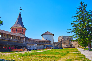 Poster - In courtyard of Kamianets-Podilskyi Castle, Ukraine