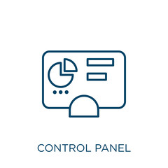 Poster - control panel icon. Thin linear control panel outline icon isolated on white background. Line vector control panel sign, symbol for web and mobile.