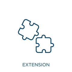 Poster - extension icon. Thin linear extension outline icon isolated on white background. Line vector extension sign, symbol for web and mobile.