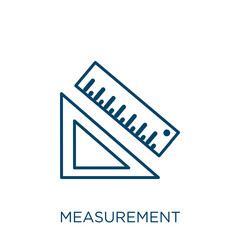 Poster - measurement icon. Thin linear measurement outline icon isolated on white background. Line vector measurement sign, symbol for web and mobile.