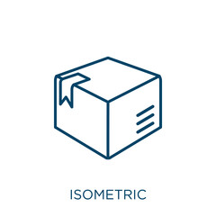 Poster - isometric icon. Thin linear isometric outline icon isolated on white background. Line vector isometric sign, symbol for web and mobile.