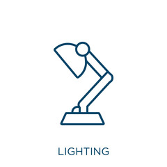 Poster - lighting icon. thin linear lighting outline icon isolated on white background. line vector lighting 
