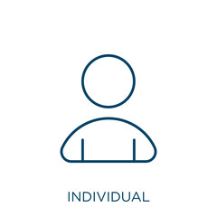 Poster - individual icon. Thin linear individual outline icon isolated on white background. Line vector individual sign, symbol for web and mobile.