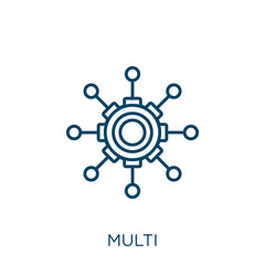 Poster - multi icon. thin linear multi outline icon isolated on white background. line vector multi sign, sym