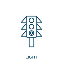 Poster - green light icon. thin linear green light outline icon isolated on white background. line vector gre
