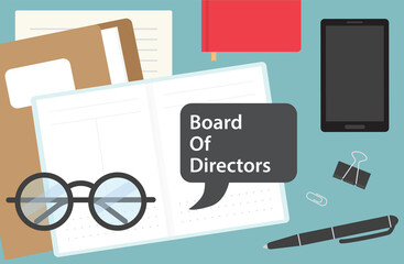 Wall Mural - Board of Directors written in speech bubble on open calendar on office desk - vector illustration