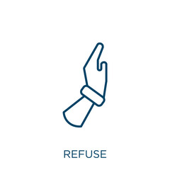 Poster - refuse icon. Thin linear refuse outline icon isolated on white background. Line vector refuse sign, symbol for web and mobile.