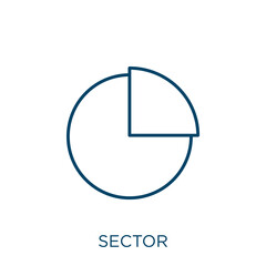 Poster - sector icon. Thin linear sector outline icon isolated on white background. Line vector sector sign, symbol for web and mobile.