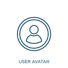 Poster - user avatar icon. Thin linear user avatar outline icon isolated on white background. Line vector user avatar sign, symbol for web and mobile.