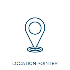Poster - location pointer icon. Thin linear location pointer outline icon isolated on white background. Line vector location pointer sign, symbol for web and mobile.