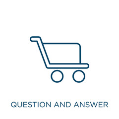 Poster - question and answer icon. Thin linear question and answer outline icon isolated on white background. Line vector question and answer sign, symbol for web and mobile.