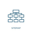 sitemap icon. Thin linear sitemap outline icon isolated on white background. Line vector sitemap sign, symbol for web and mobile.